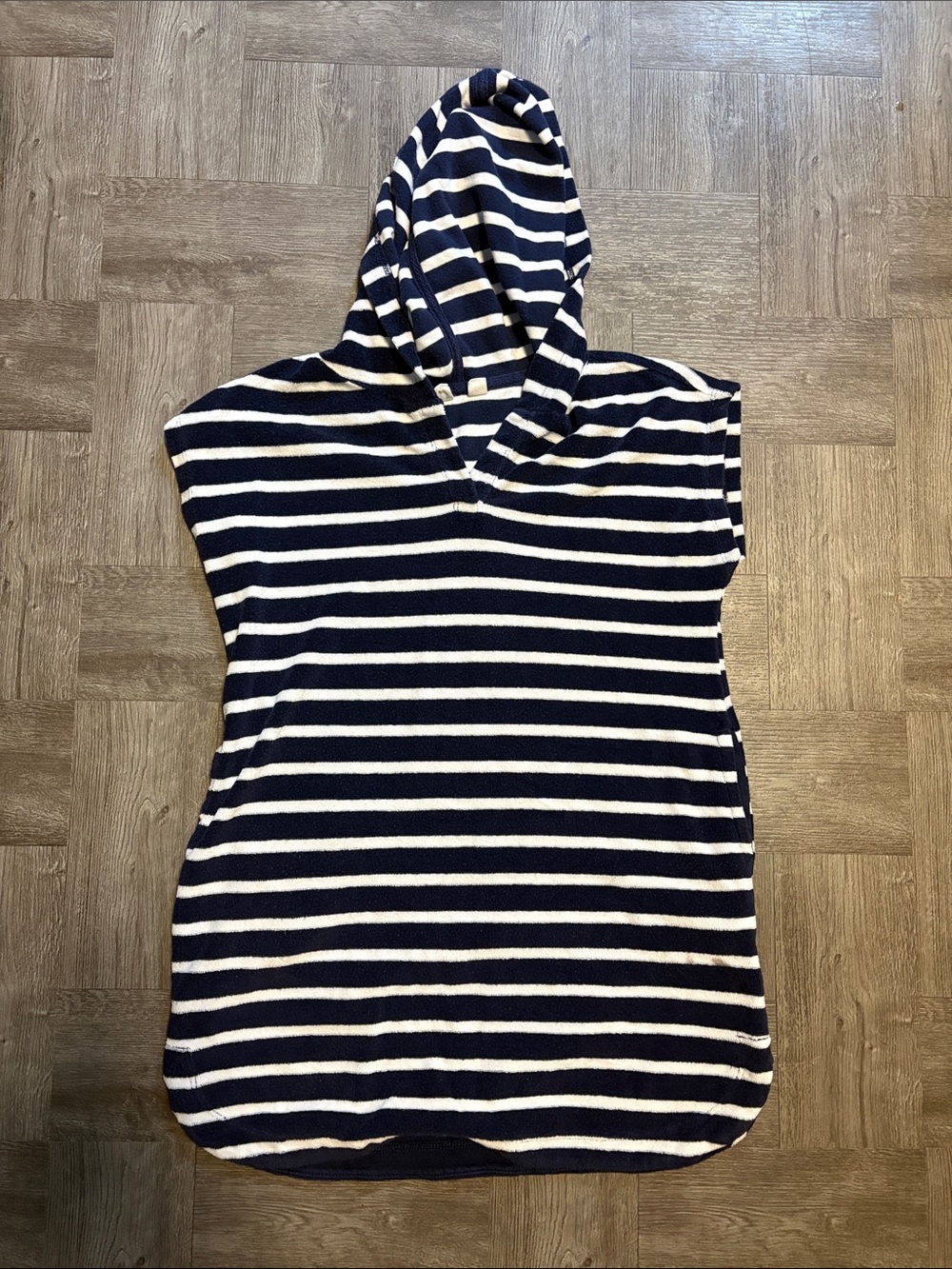 Kids GAP Navy & White Striped Hooded Swim Coverup